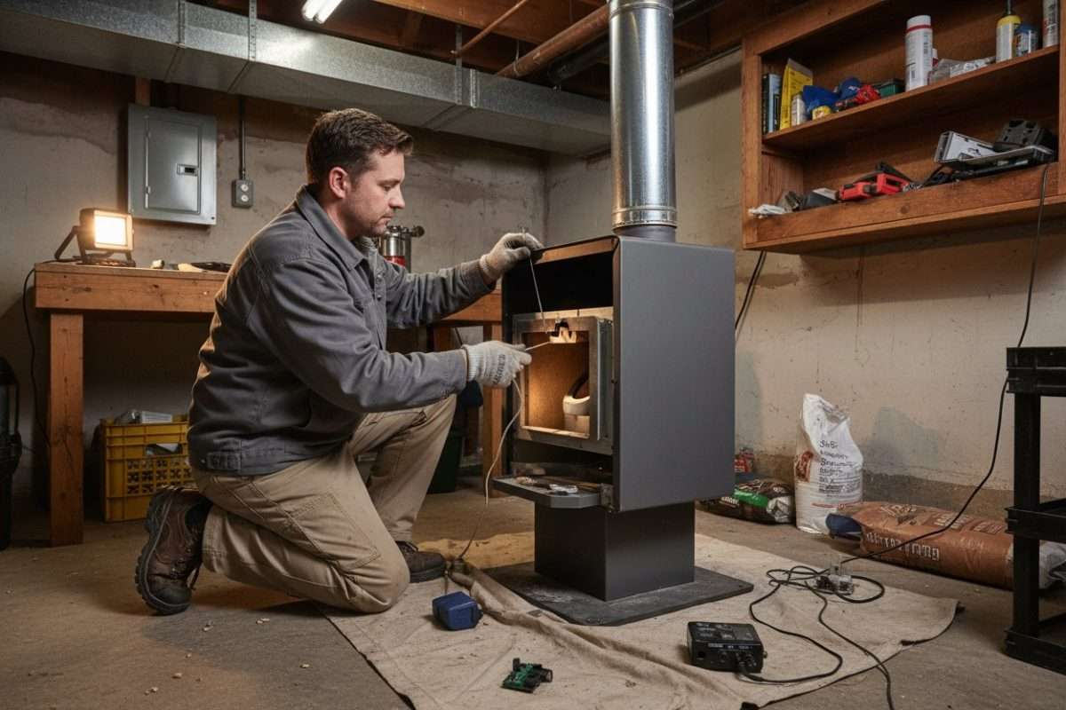 Emplacement sonde température poêle à granulés