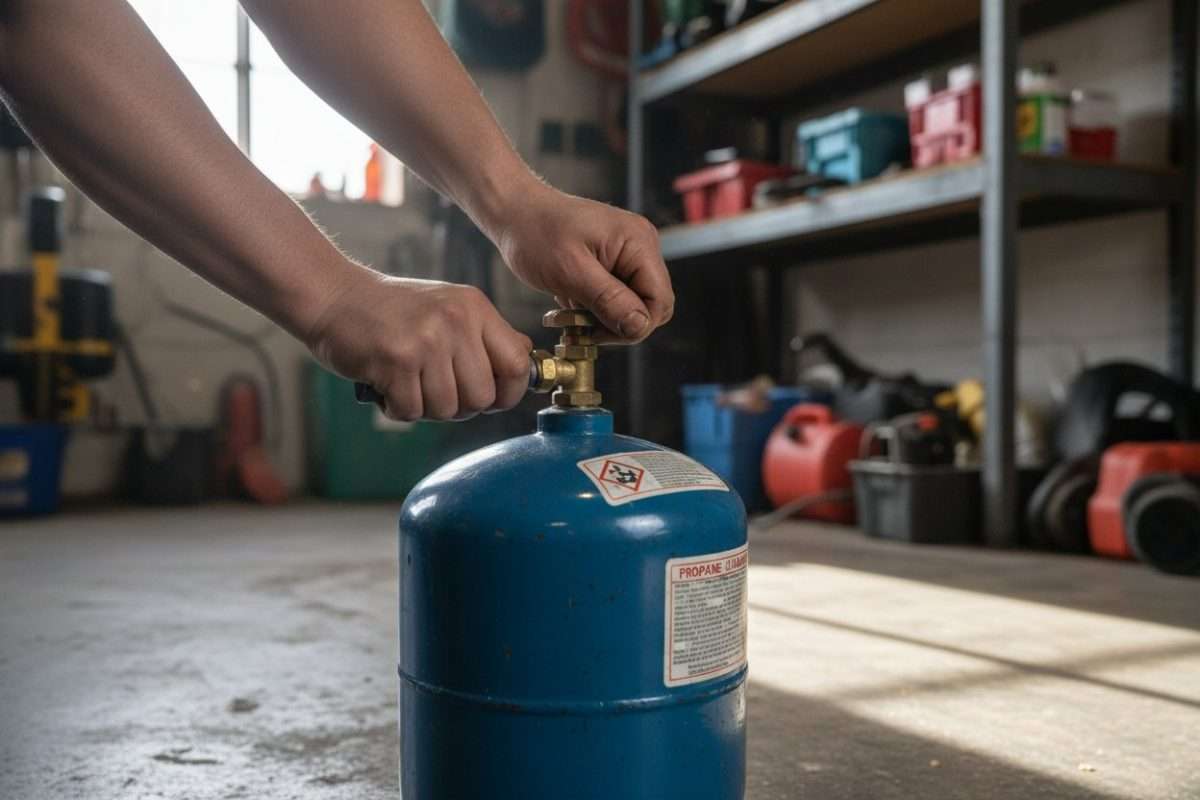 Enlever le détendeur d’une bouteille de gaz Butagaz Cube